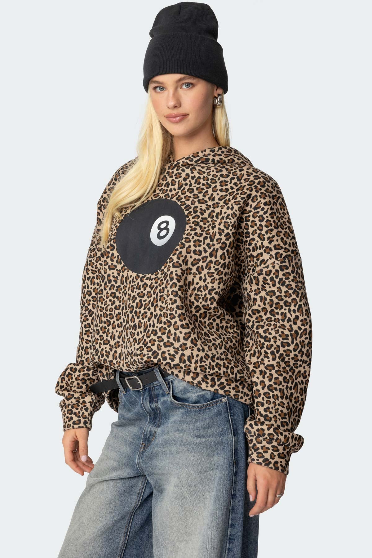 Leopard 8 Ball Oversized Hoodie - Image 3