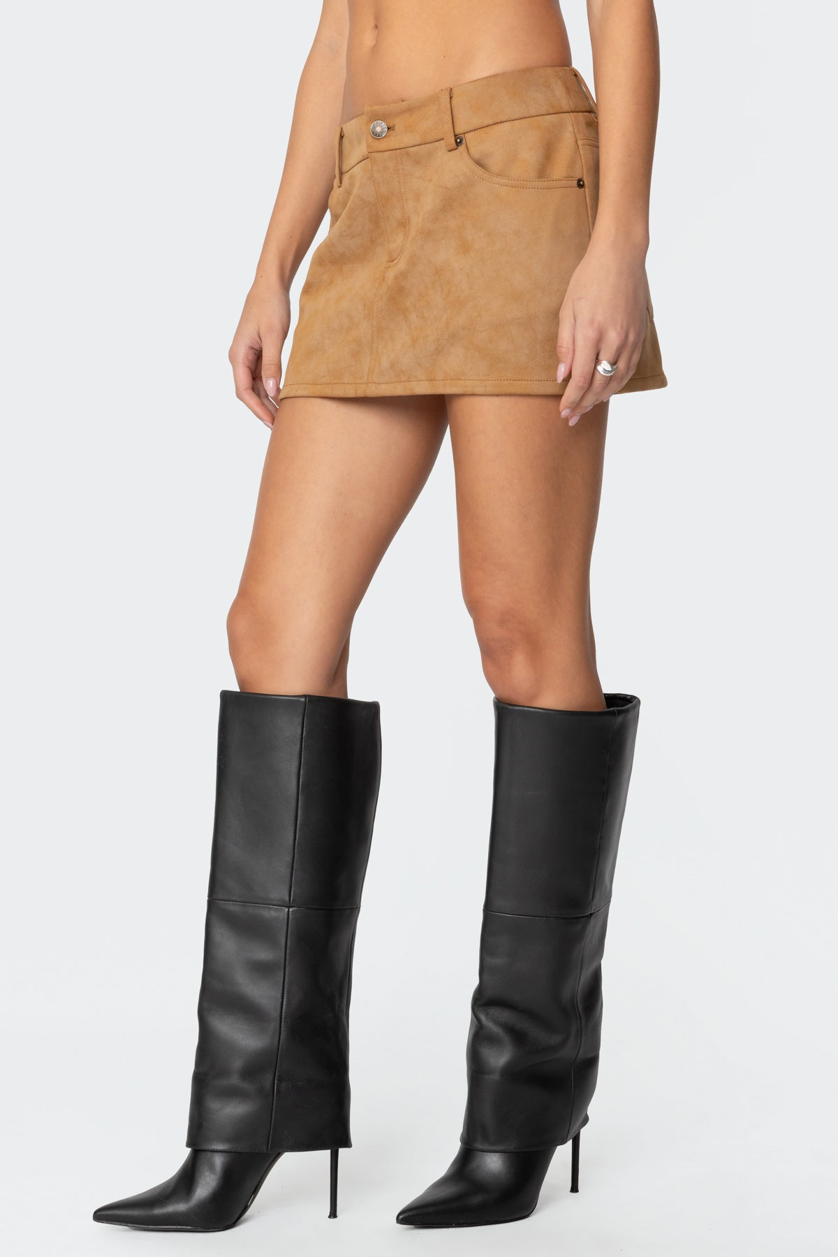 Isa Faux Suede Mini Skirt - Image 4