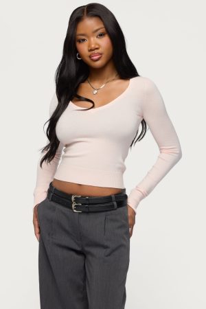 Mercedes Knitted V Neck Top