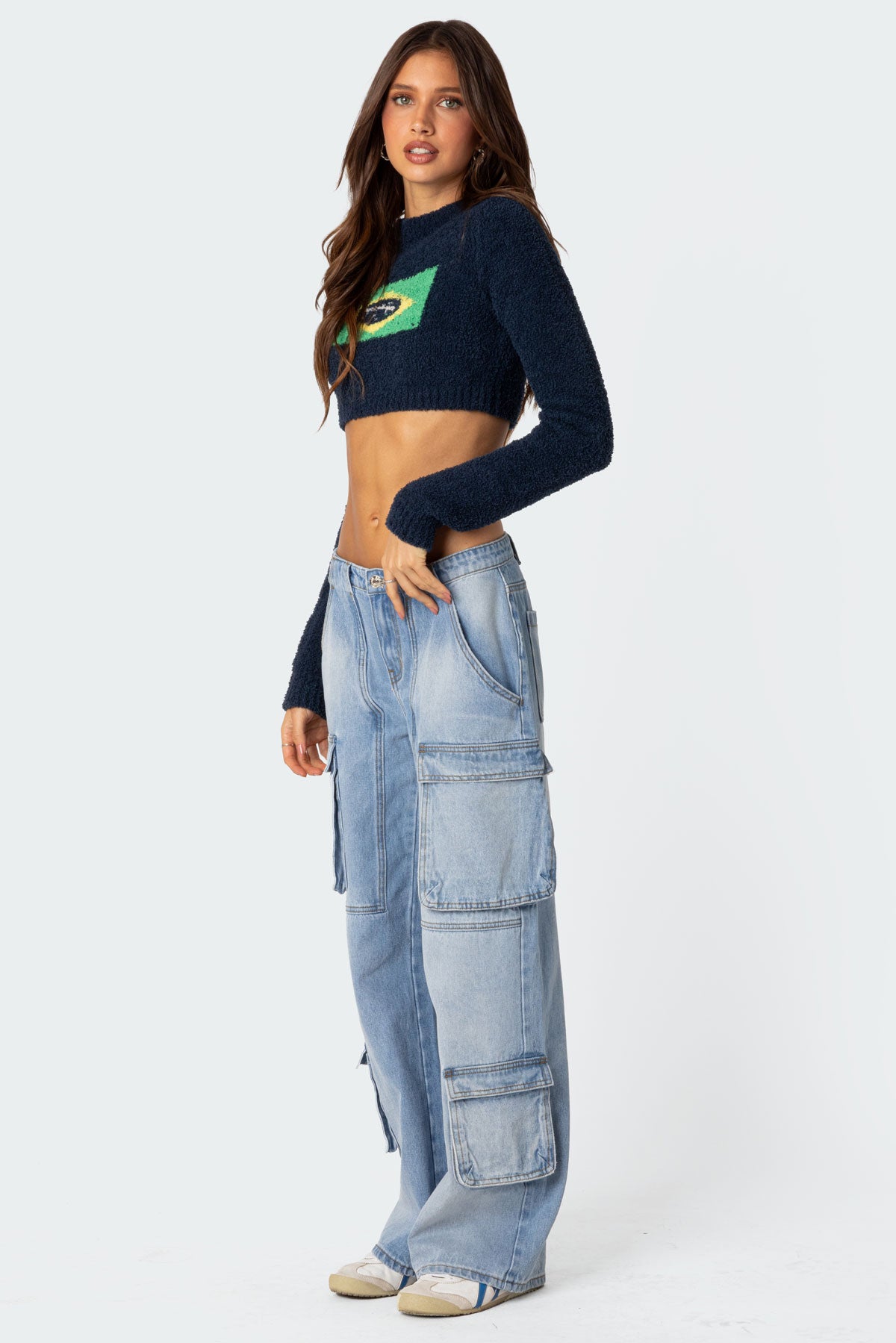 Tara Low Rise Baggy Cargo Jeans - Image 3