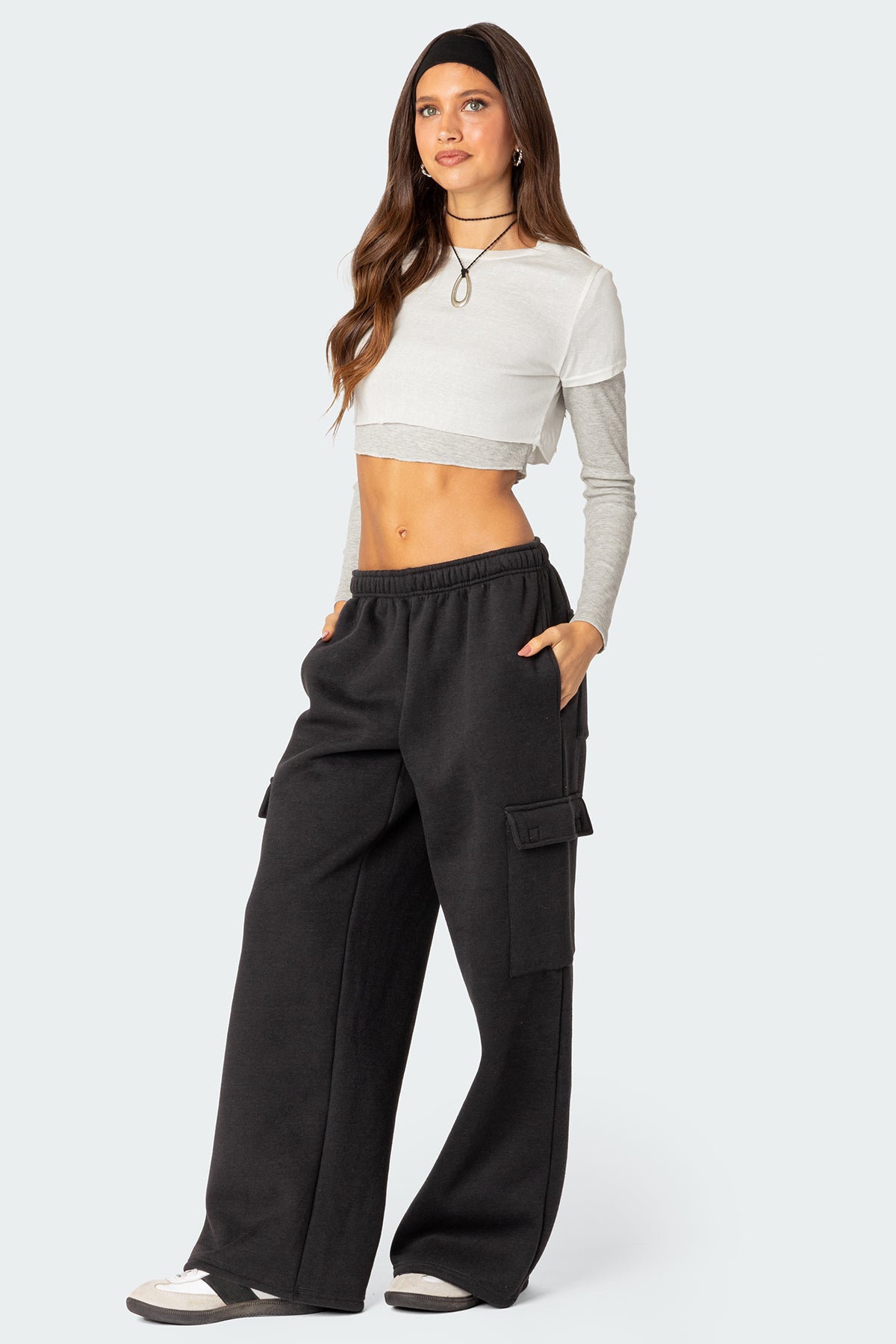 Wide Leg Cargo Sweatpants - Image 4