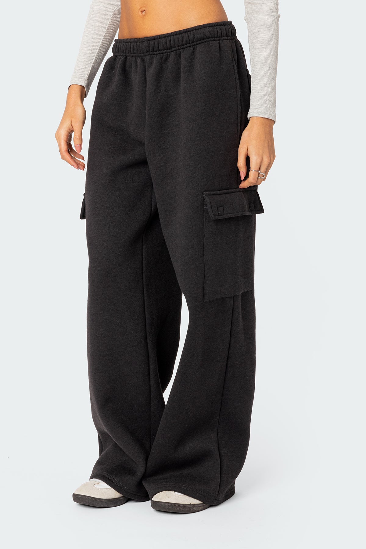 Wide Leg Cargo Sweatpants - Image 3