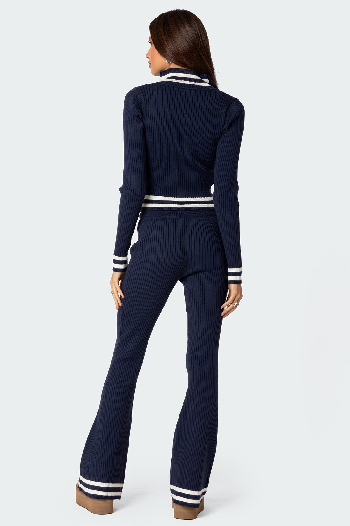 Pluto Ribbed Flared Pants - Image 5