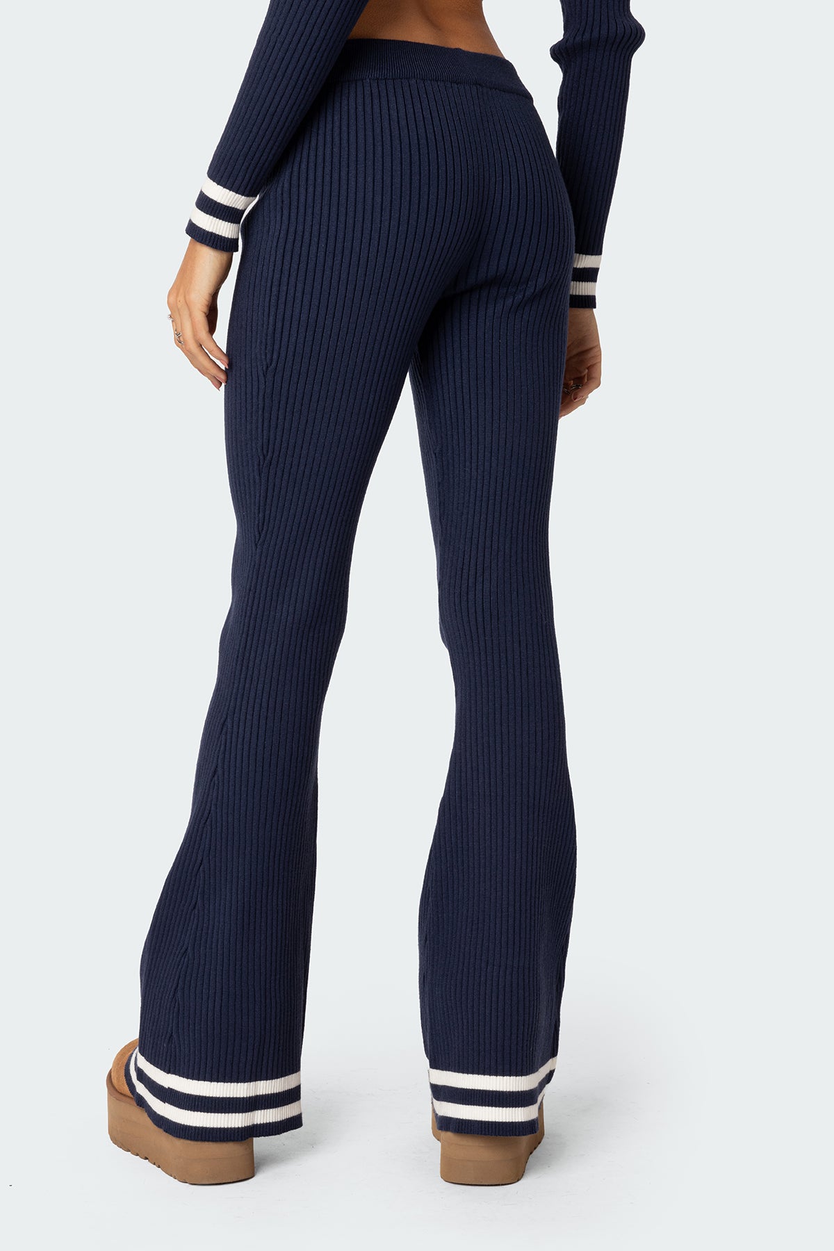 Pluto Ribbed Flared Pants - Image 4