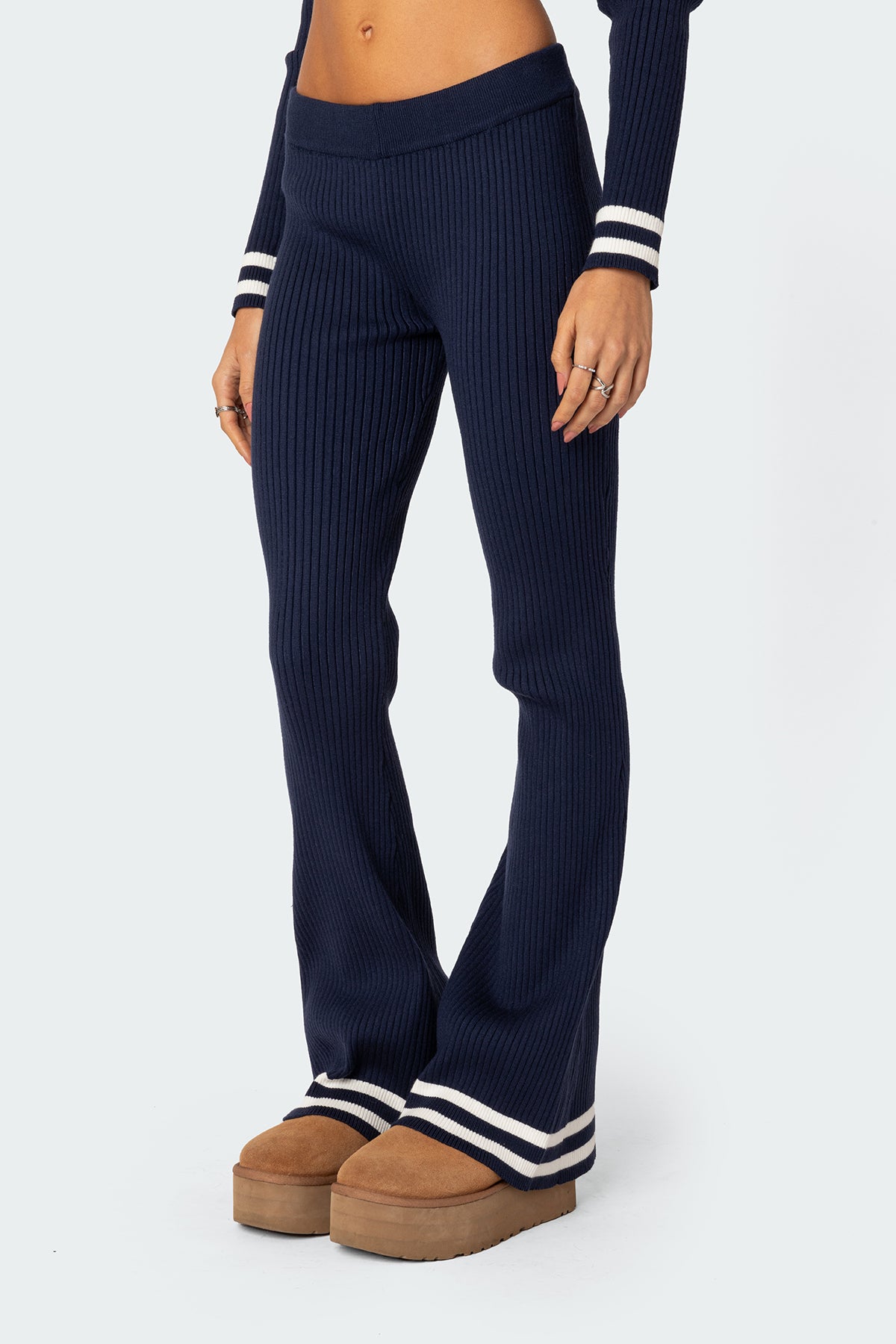 Pluto Ribbed Flared Pants - Image 3