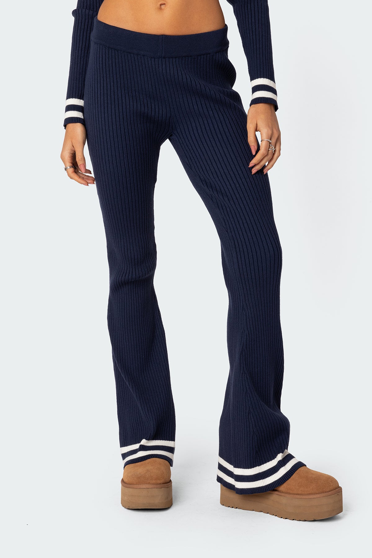 Pluto Ribbed Flared Pants - Image 2