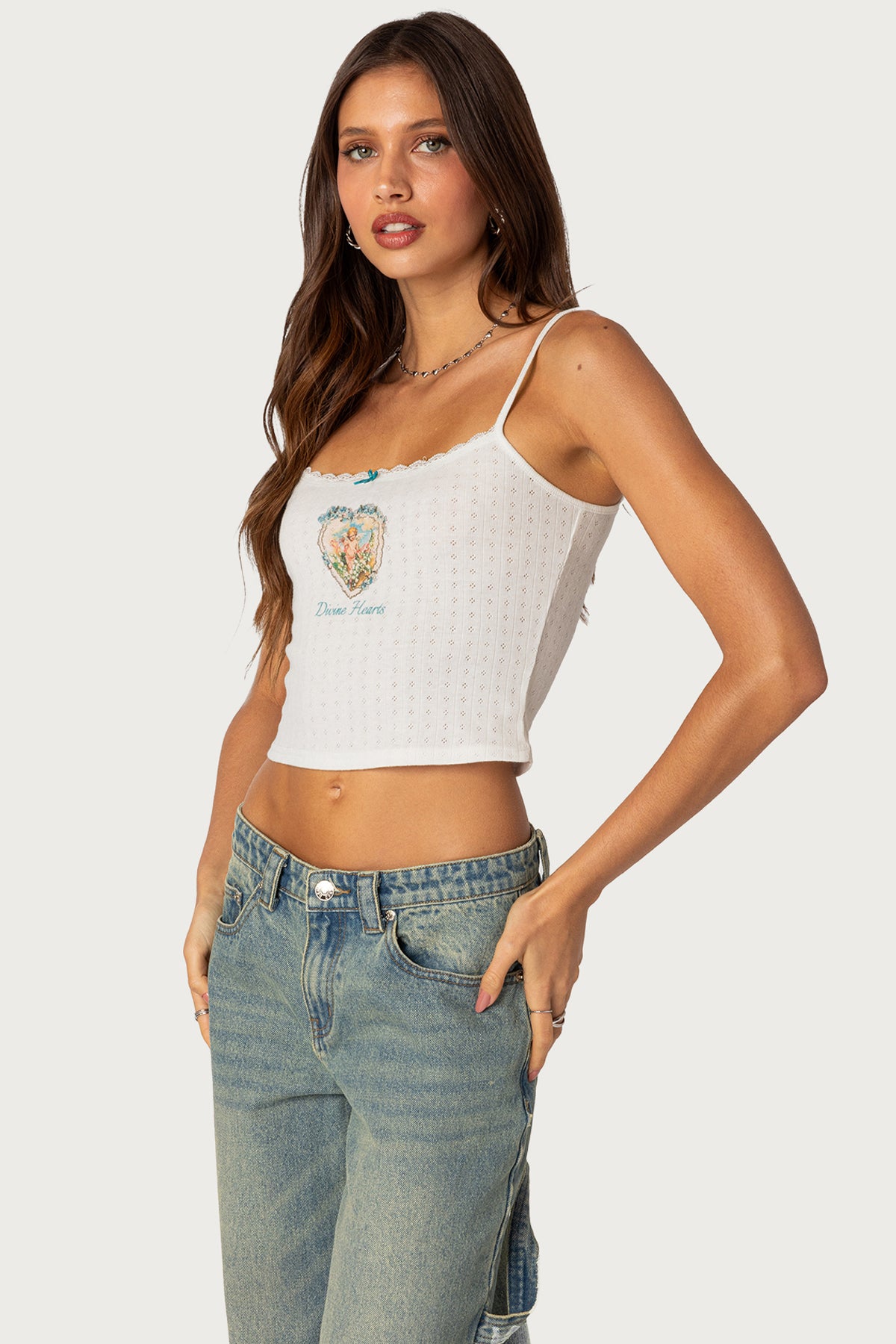 Divine Hearts Pointelle Tank Top - Image 3