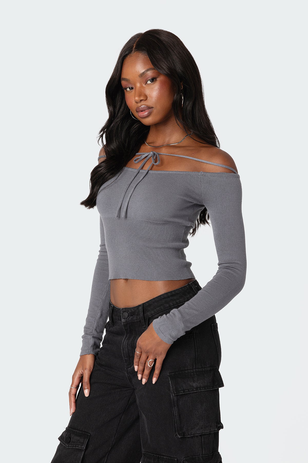 Jane Tie Front Knit Top - Image 3
