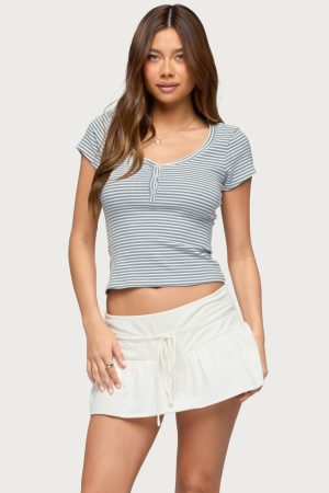 Kady Striped Henley T Shirt
