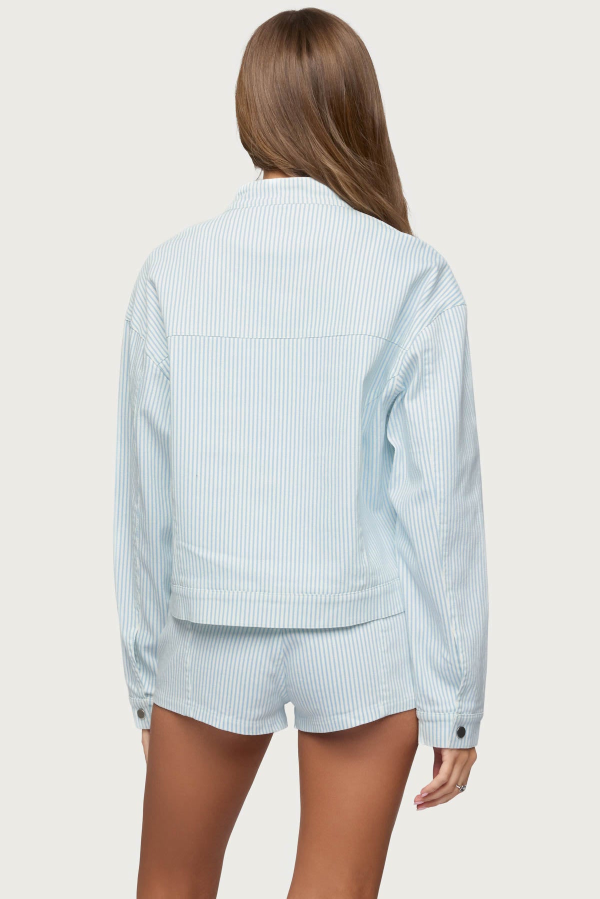 Myah Pinstripe Moto Jacket - Image 5