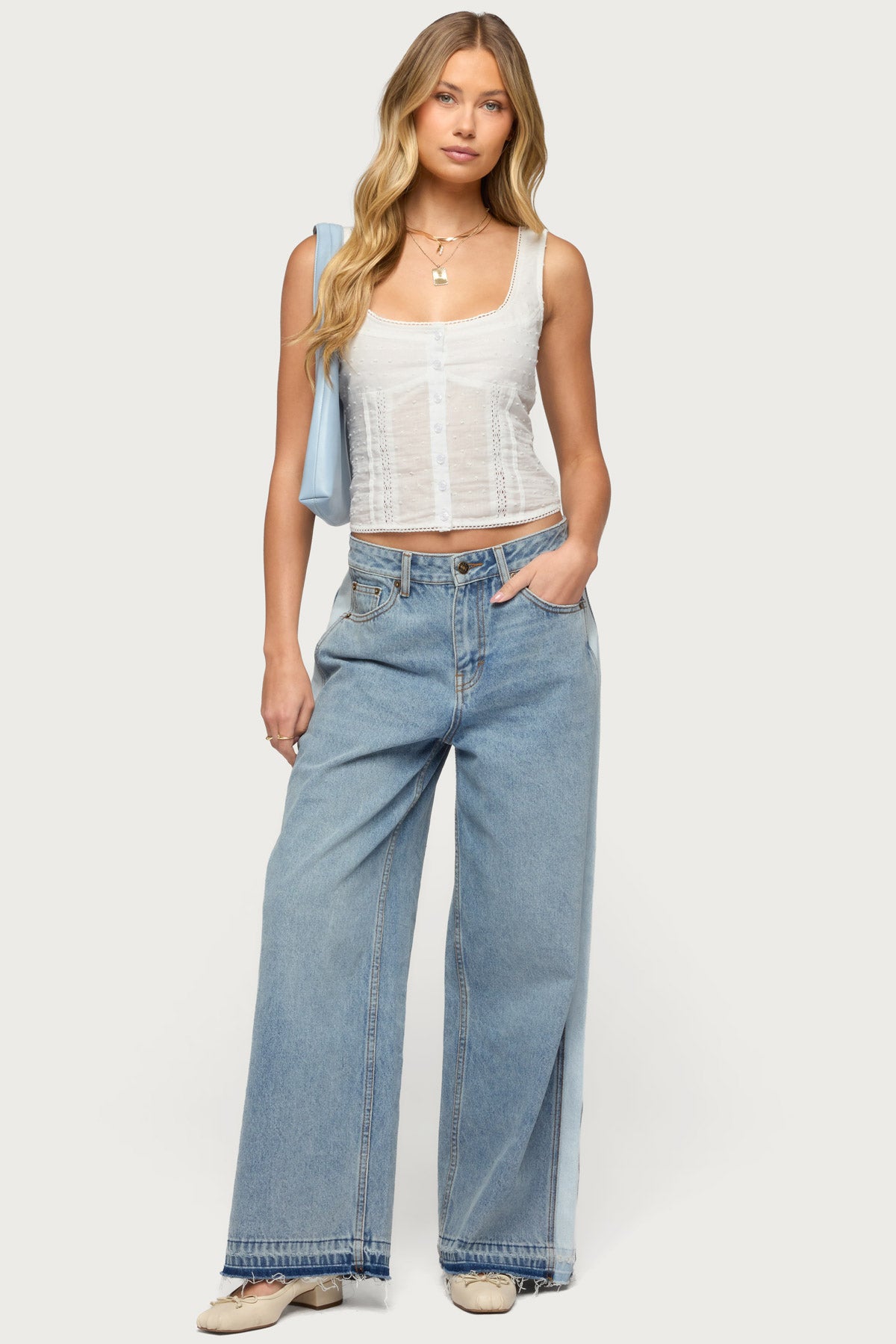 Embroidered Cotton Button Up Top - Image 2