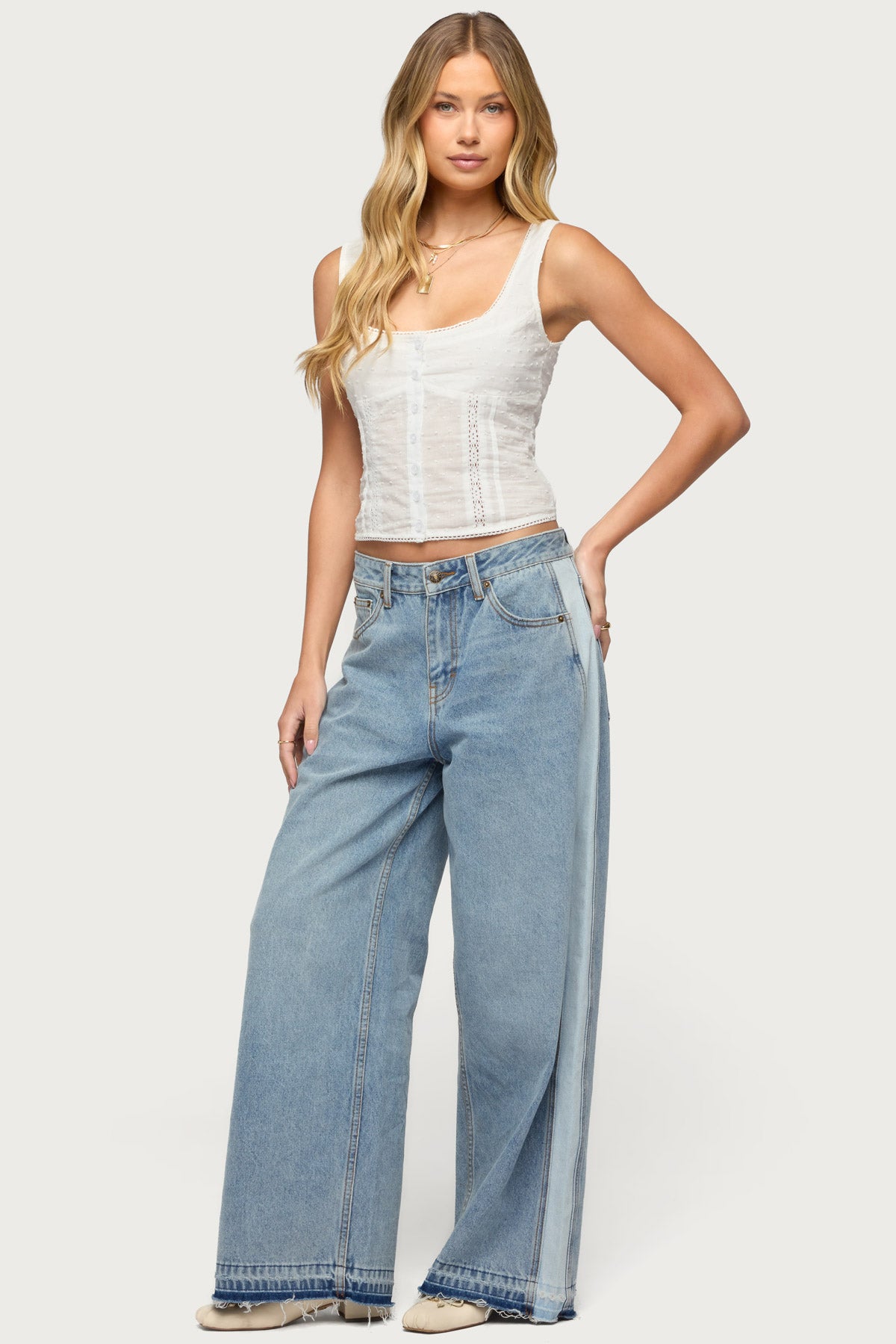 Embroidered Cotton Button Up Top - Image 4