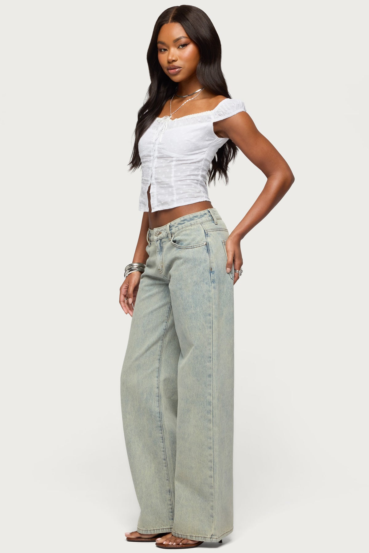 Tall Magda Acid Wash Low Rise Baggy Jeans - Image 5