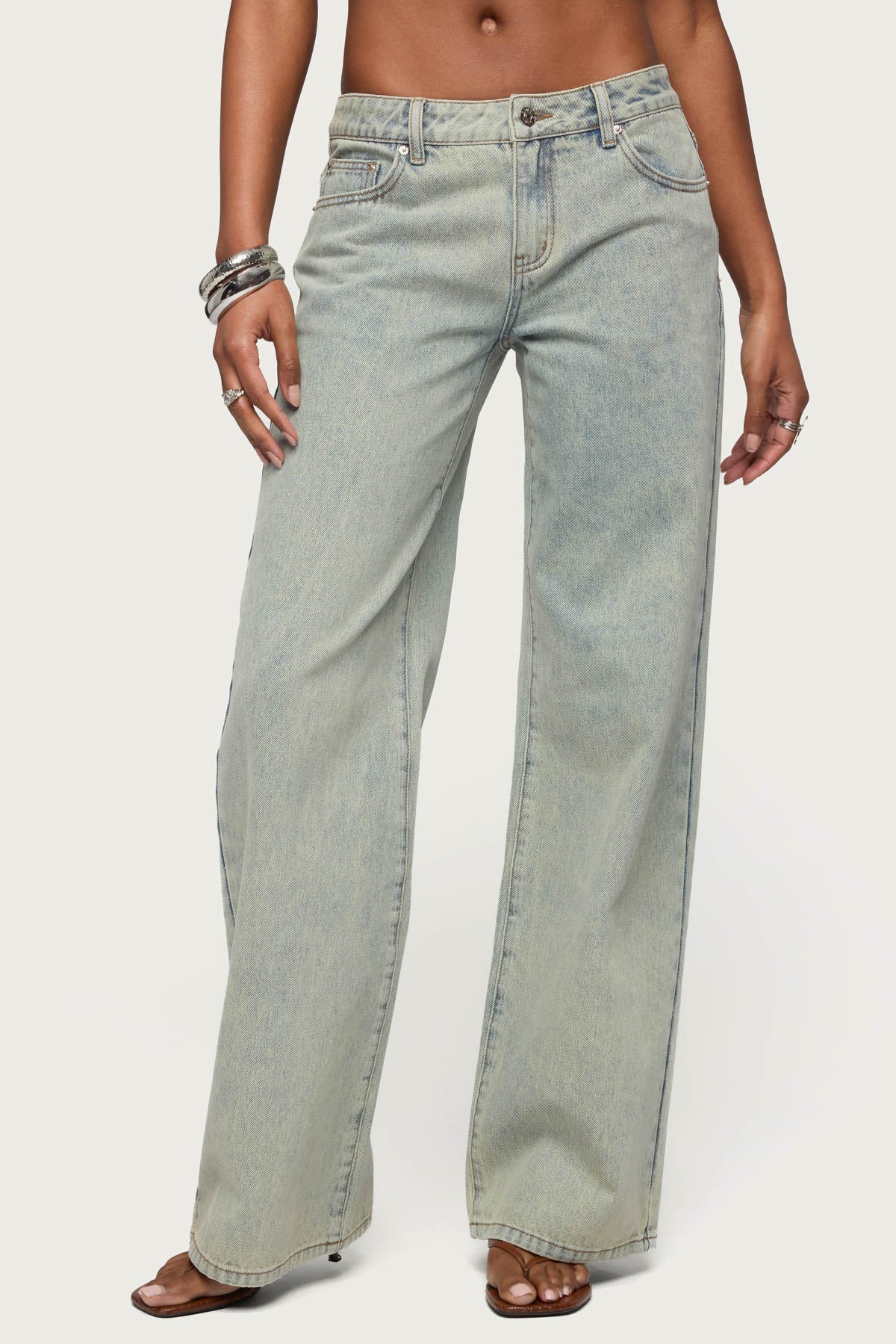 Tall Magda Acid Wash Low Rise Baggy Jeans - Image 2