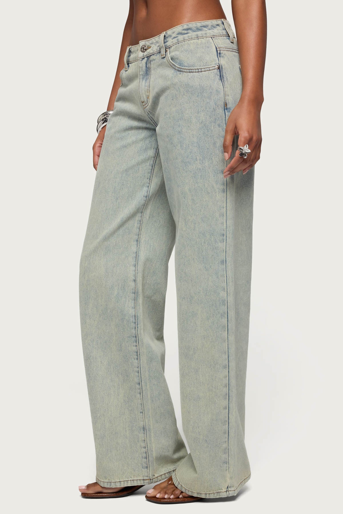 Tall Magda Acid Wash Low Rise Baggy Jeans - Image 3
