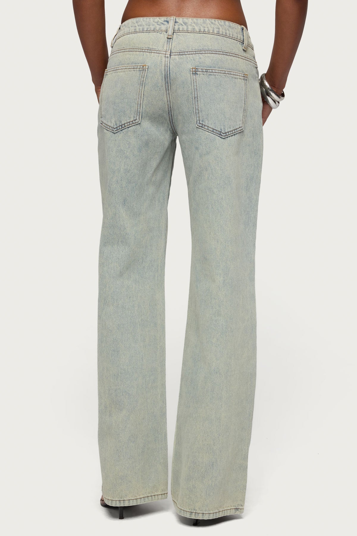Tall Magda Acid Wash Low Rise Baggy Jeans - Image 4