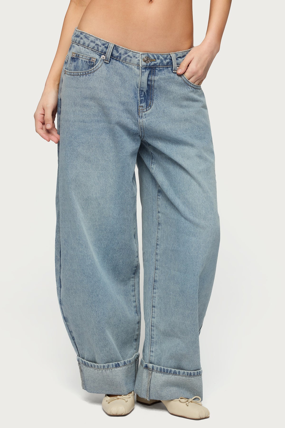Petite Kella Low Rise Baggy Jeans - Image 2