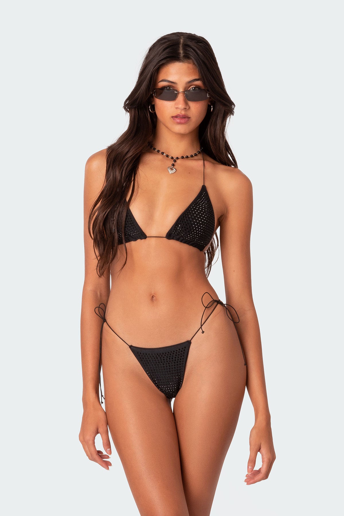 Shimmer Rhinestone String Bikini Bottom - Image 4