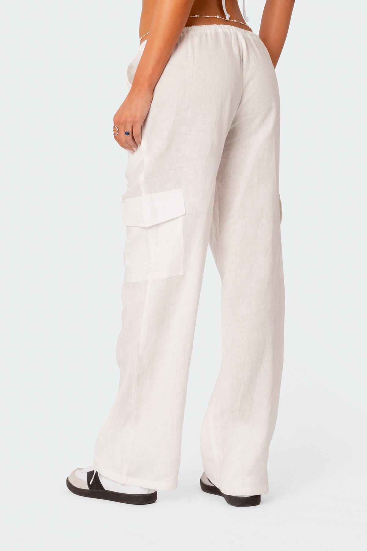 Lyric Linen Look Cargo Pants - Image 3
