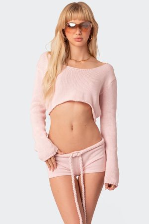 Staycation Cropped Knit Top