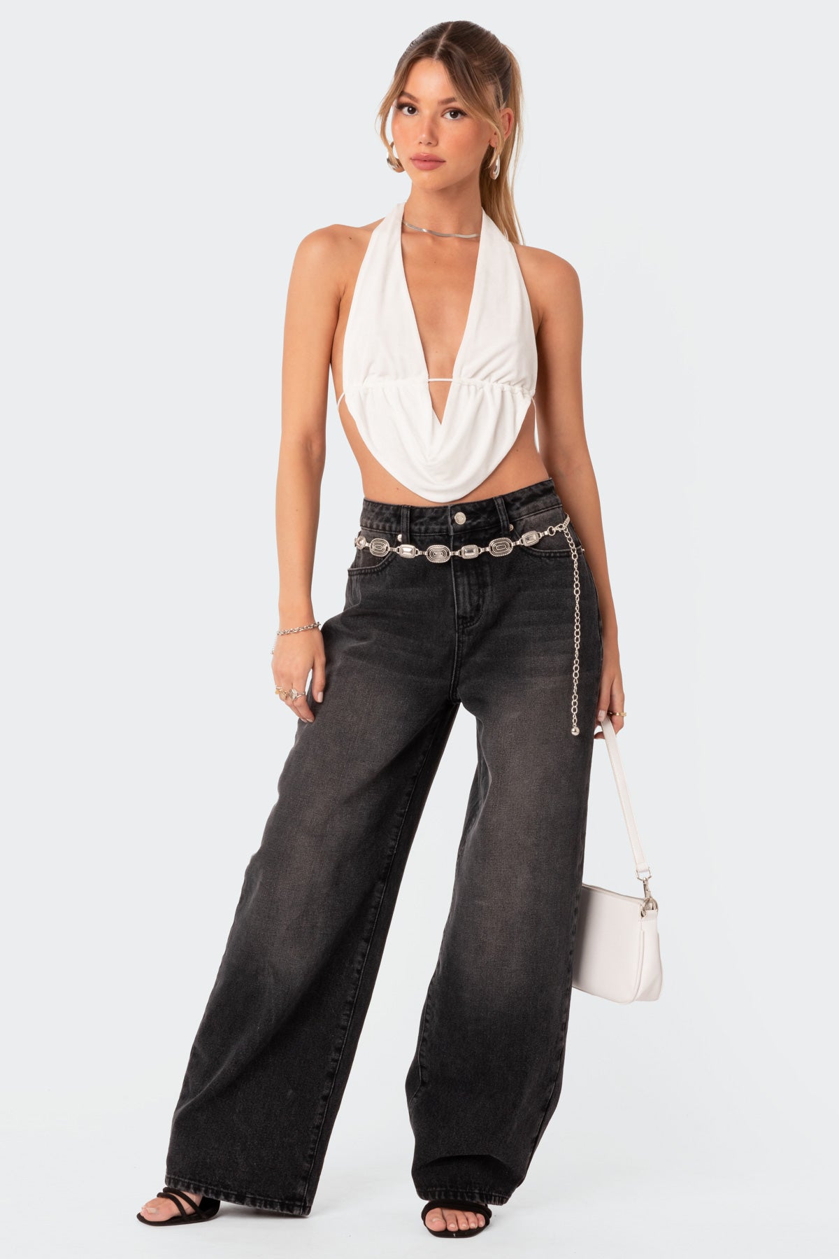 Scoop Neck Open Back Crop Top - Image 5