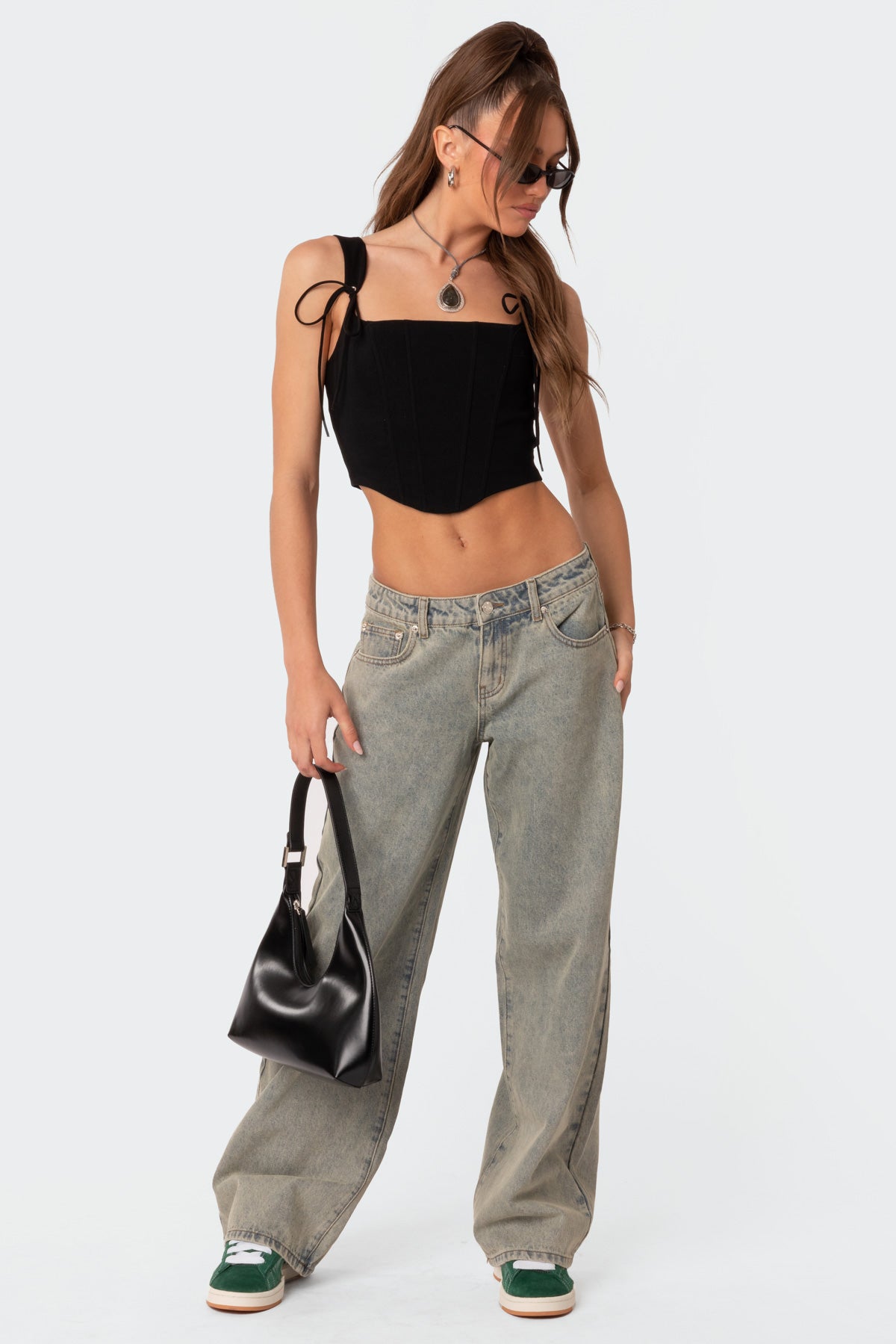 Magda Acid Wash Low Rise Baggy Jeans - Image 5