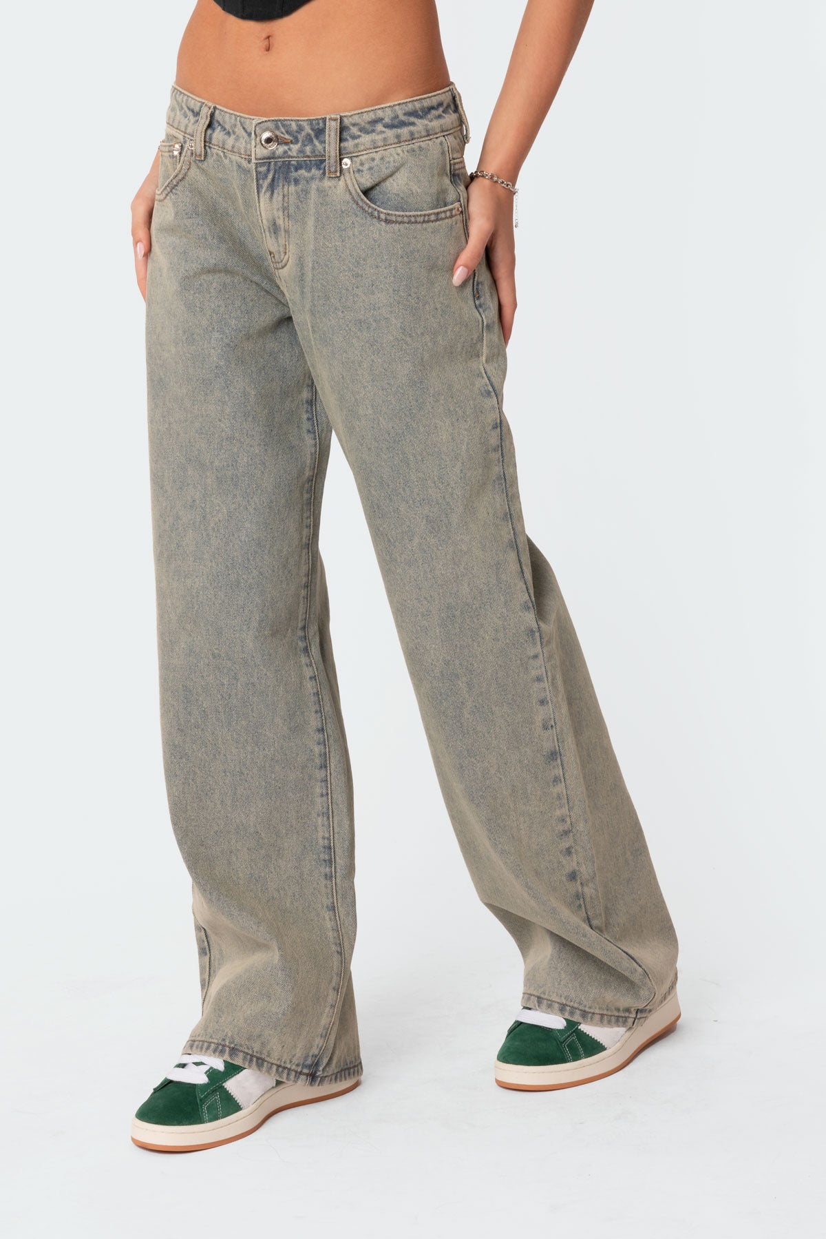 Magda Acid Wash Low Rise Baggy Jeans - Image 2
