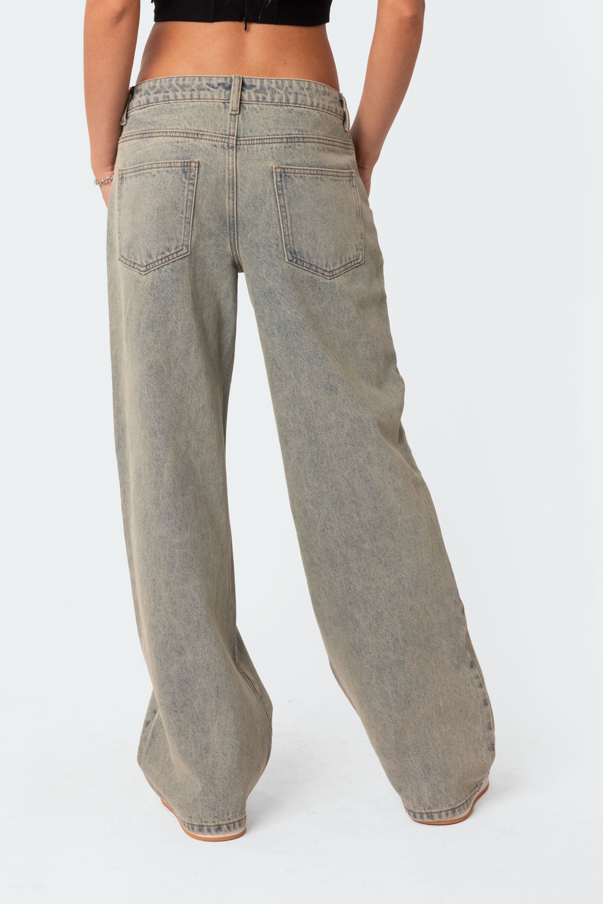 Magda Acid Wash Low Rise Baggy Jeans - Image 4