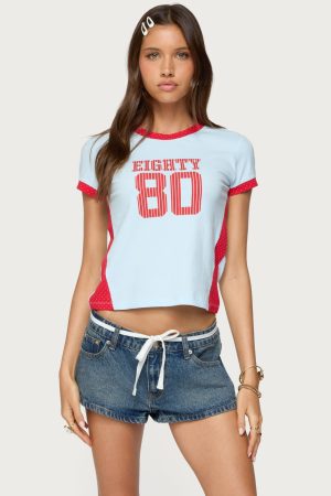 Eighty Polka Dot Contrast T Shirt