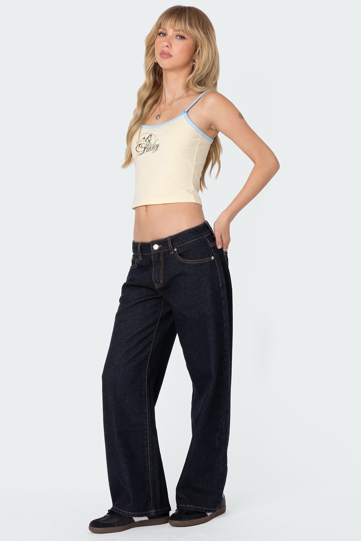 Petite Raelynn Washed Low Rise Baggy Jeans - Image 3