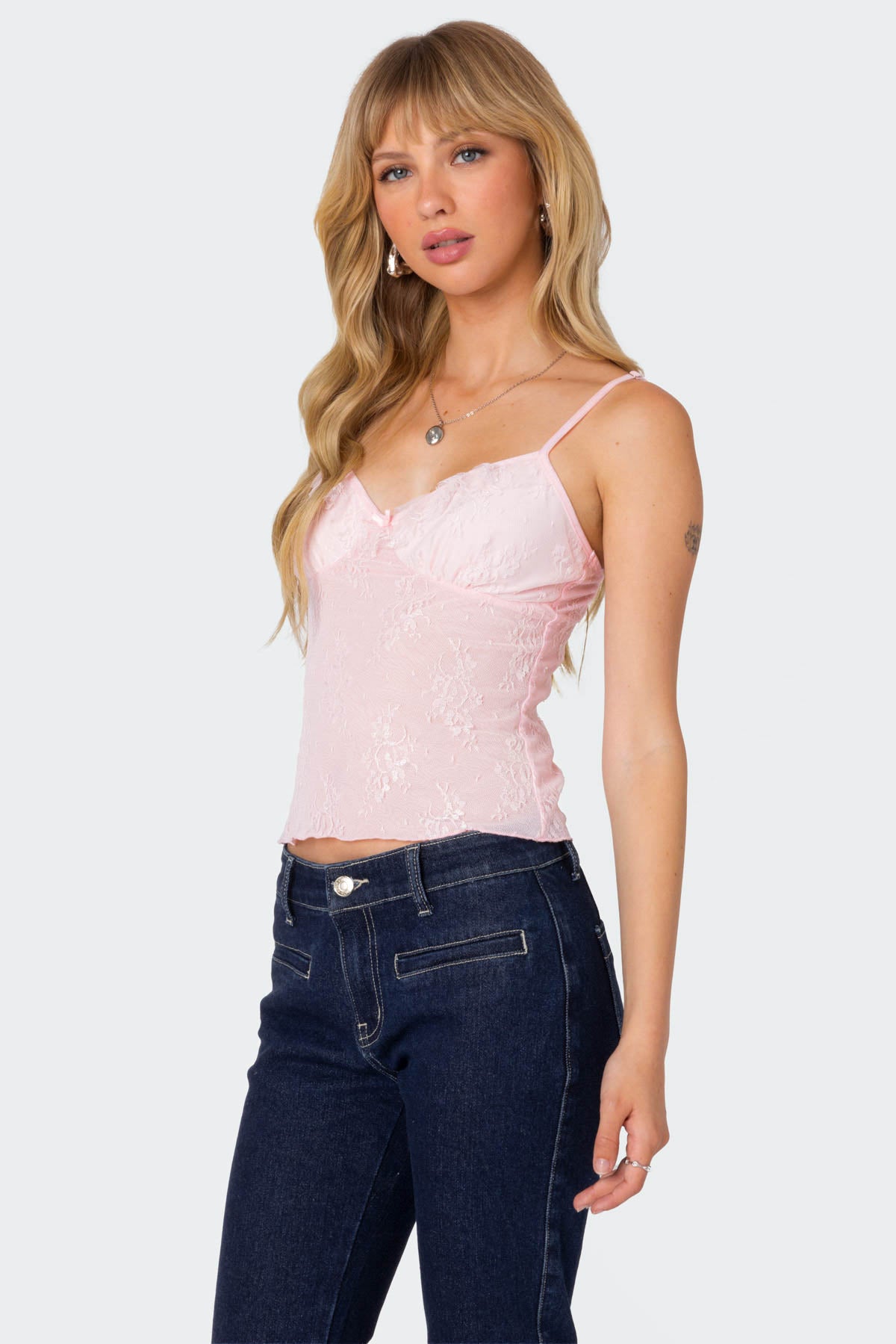 Angelina Sheer Lace Tank Top - Image 3