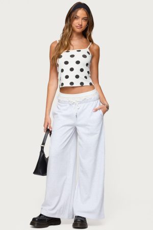 Tamia Peekaboo Ruffle Lace Sweatpants