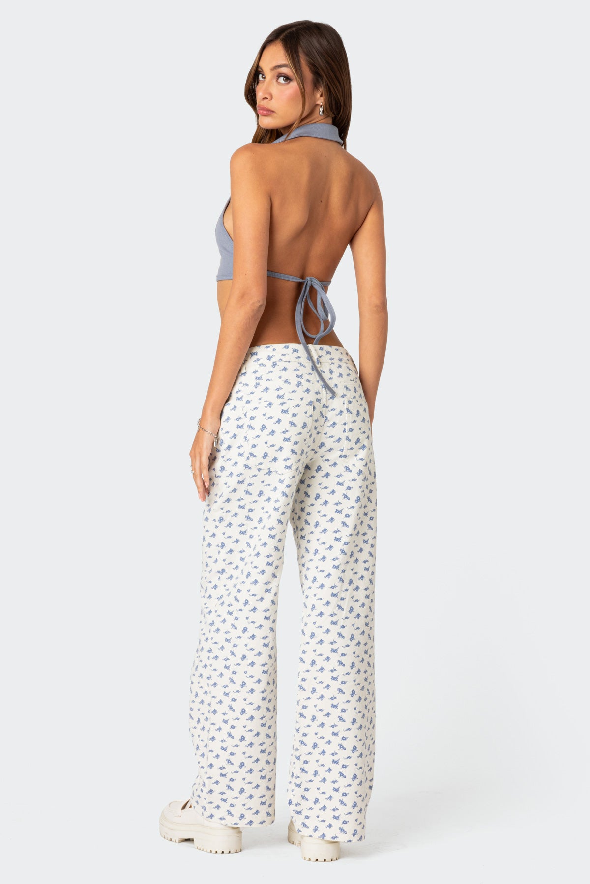 Open Back Collared Crop Top - Image 2