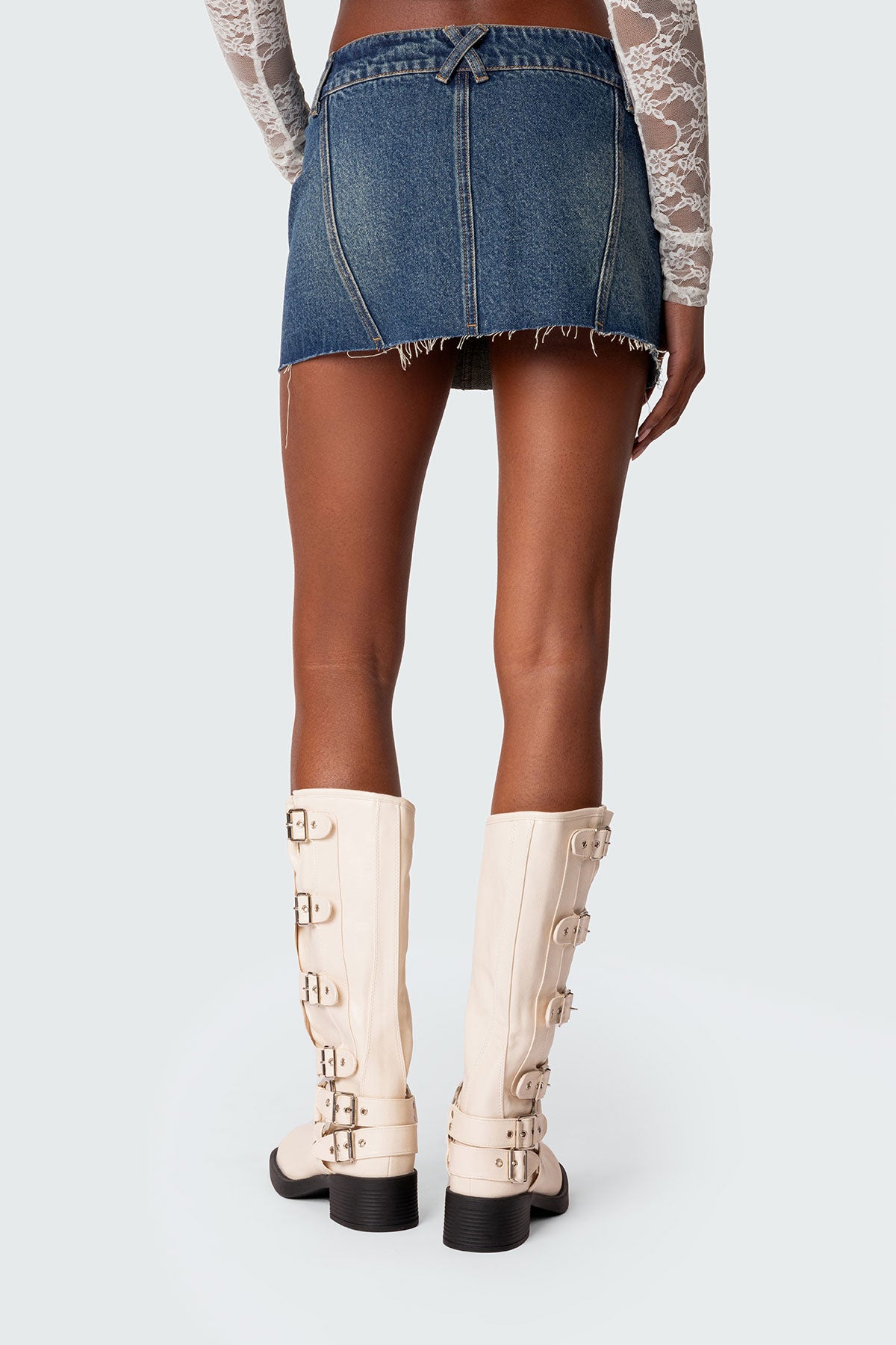 Donnie Washed Denim Mini Skirt - Image 4
