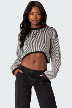 Gwenyth Textured Cropped Sweater