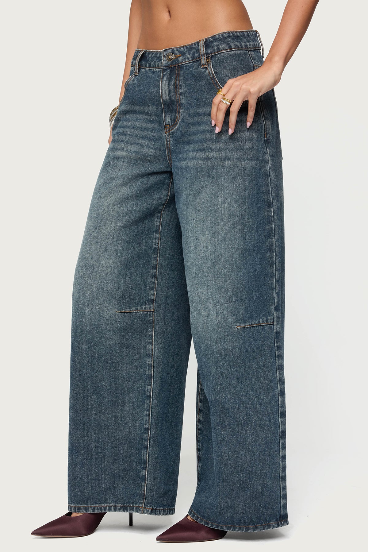 Santi Low Rise Baggy Jeans - Image 4