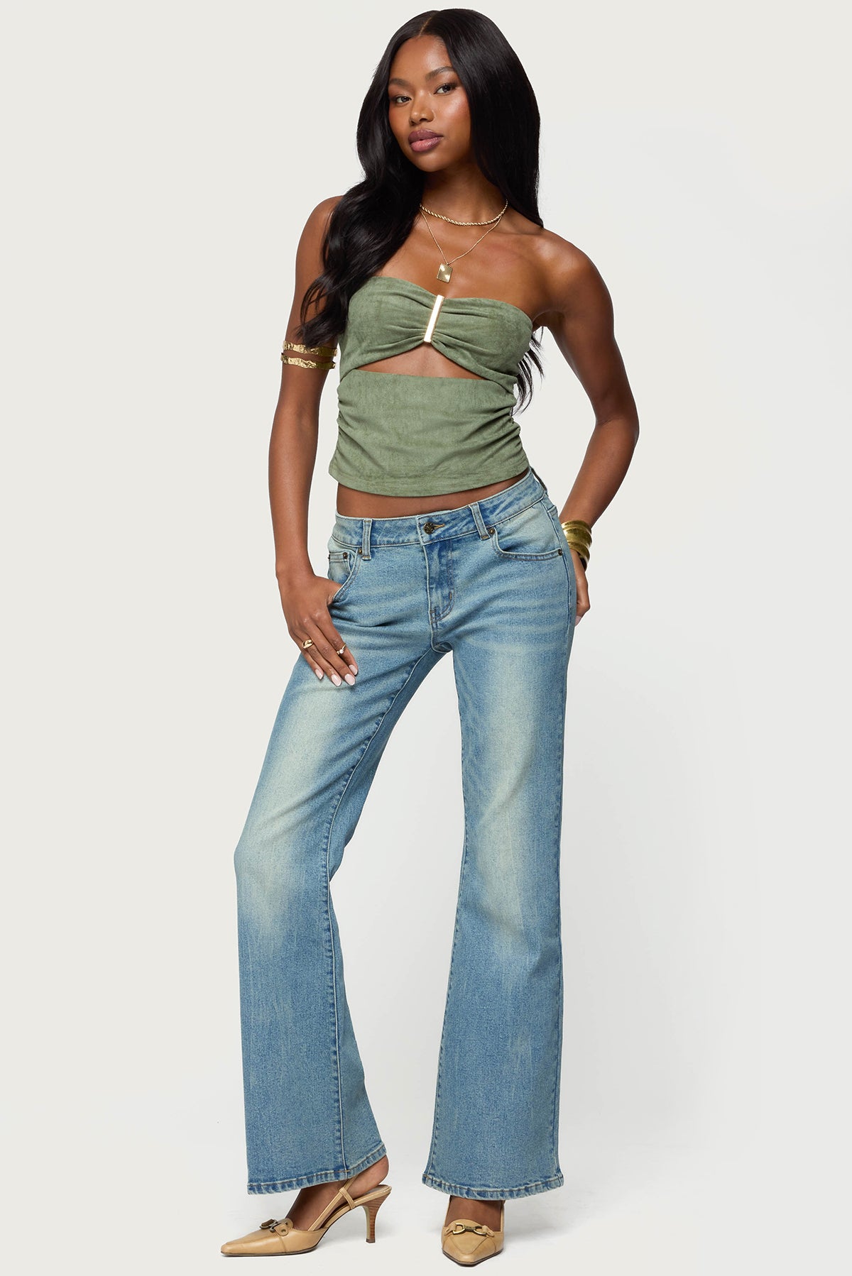 Jenni Washed Low Rise Flared Jeans - Image 5