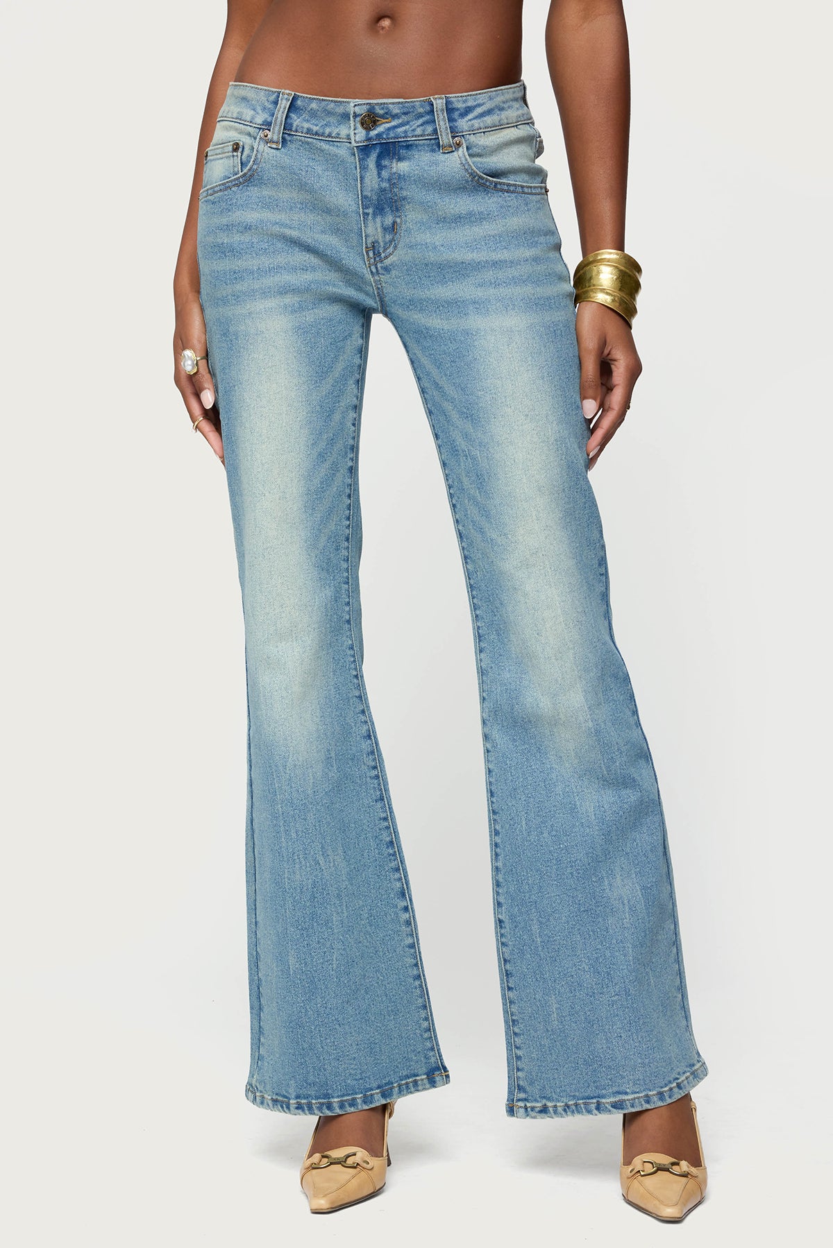 Jenni Washed Low Rise Flared Jeans - Image 2
