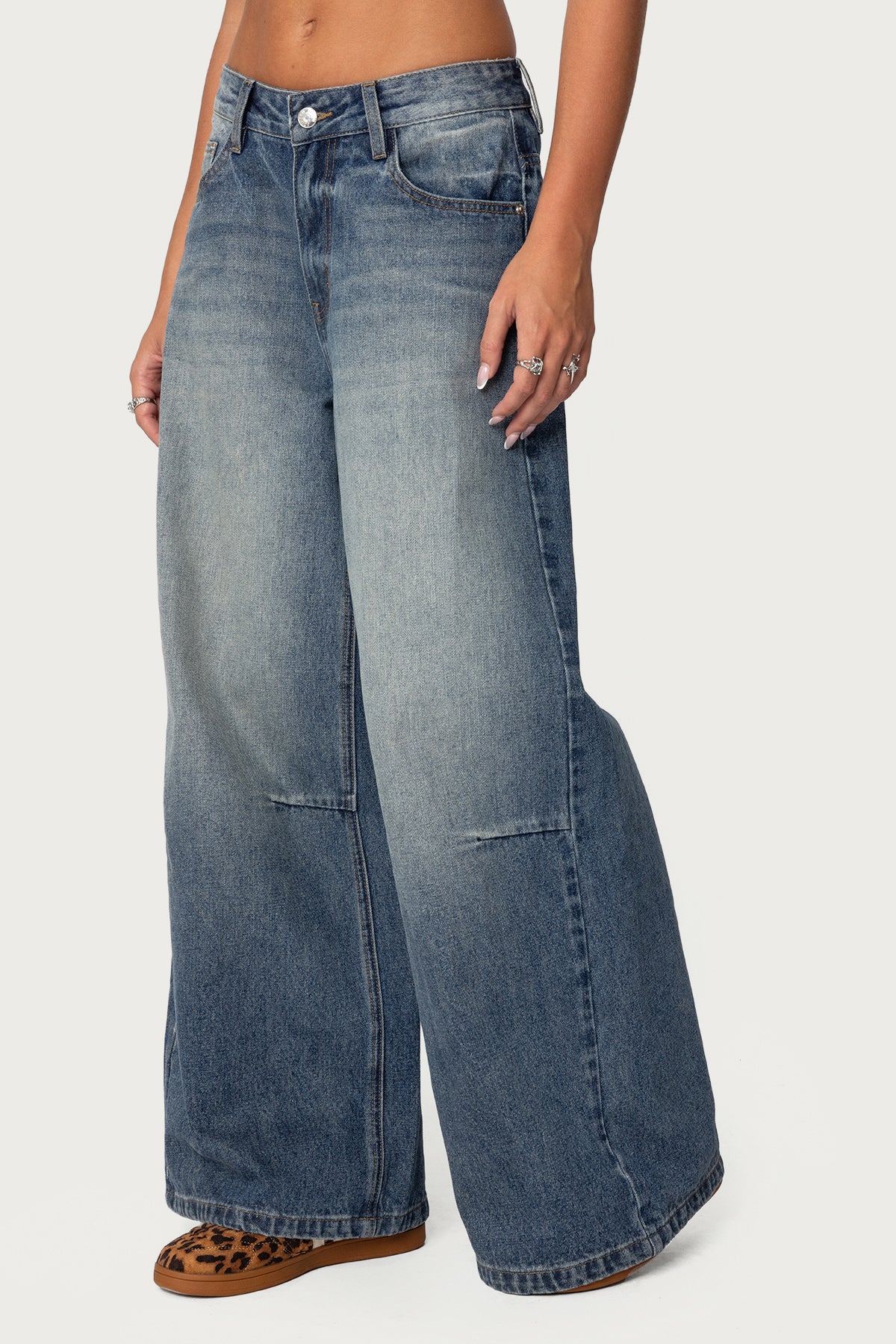 Skater Girl Washed Low Rise Baggy Jeans - Image 4