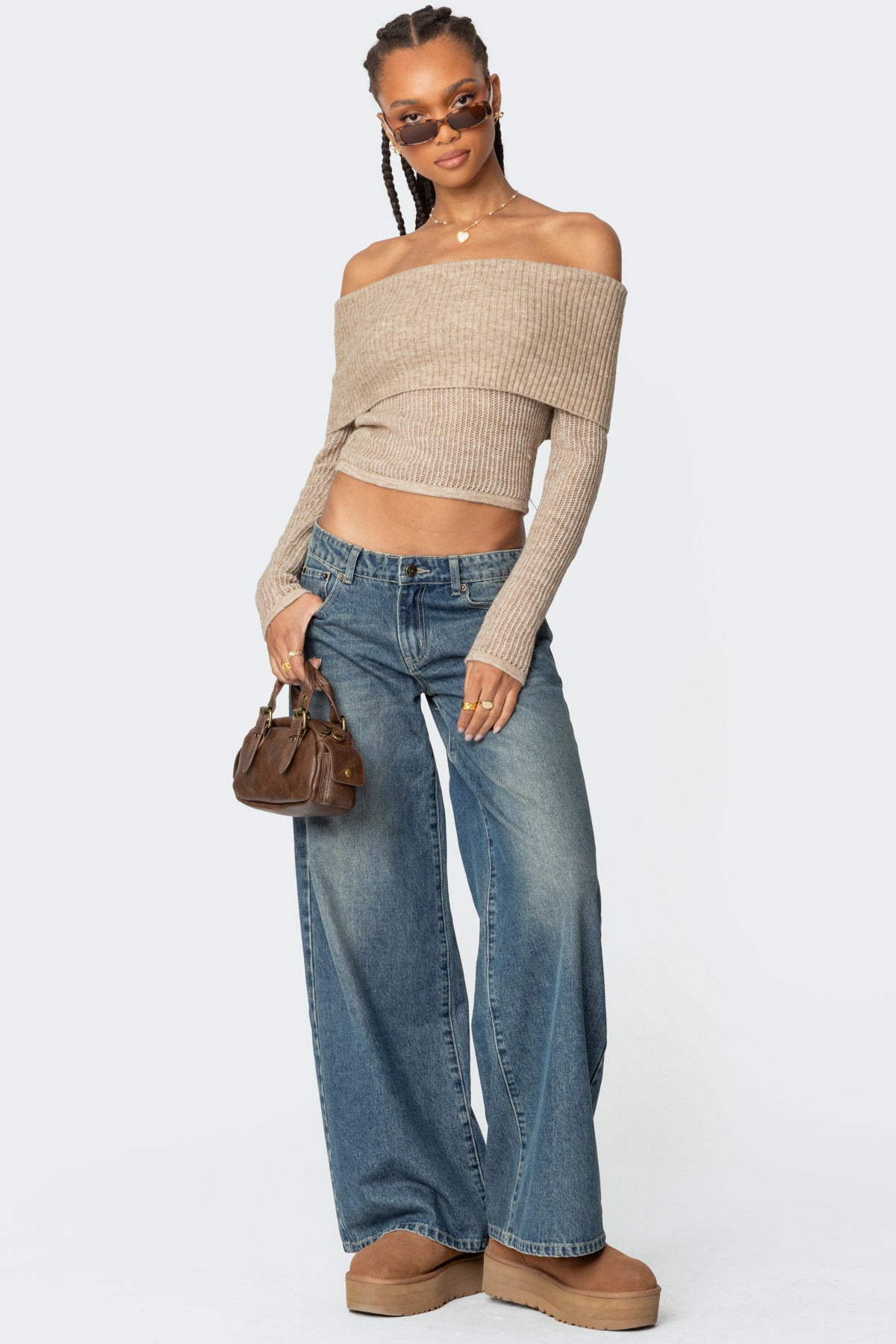 Lili Fold Over Knit Top - Image 2