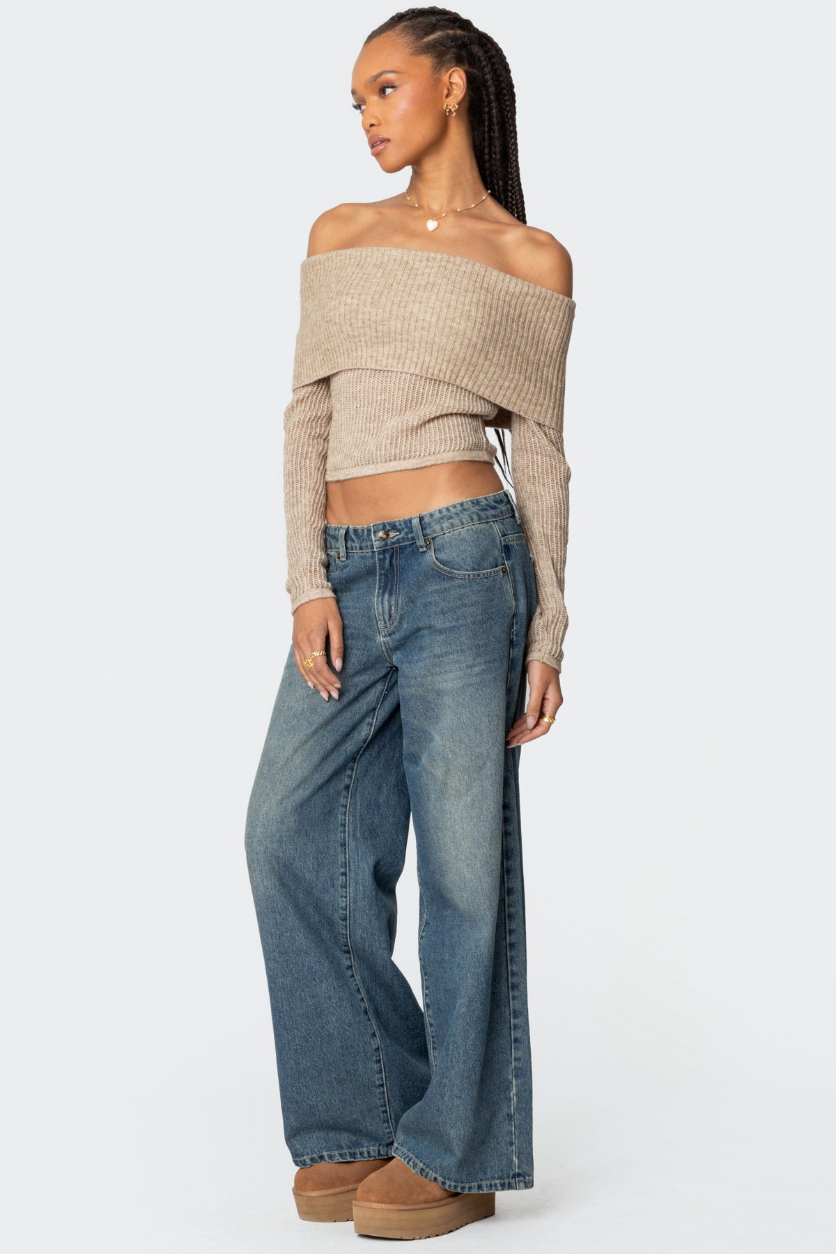 Lili Fold Over Knit Top - Image 4