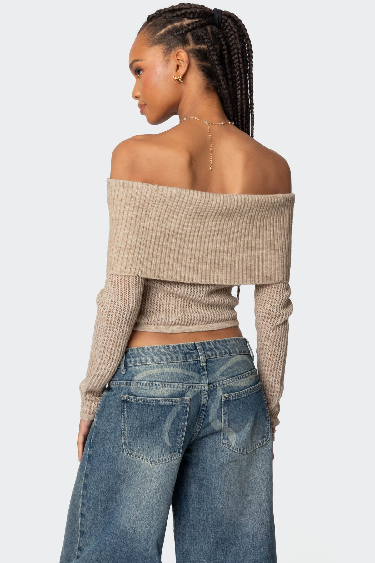 Lili Fold Over Knit Top - Image 5