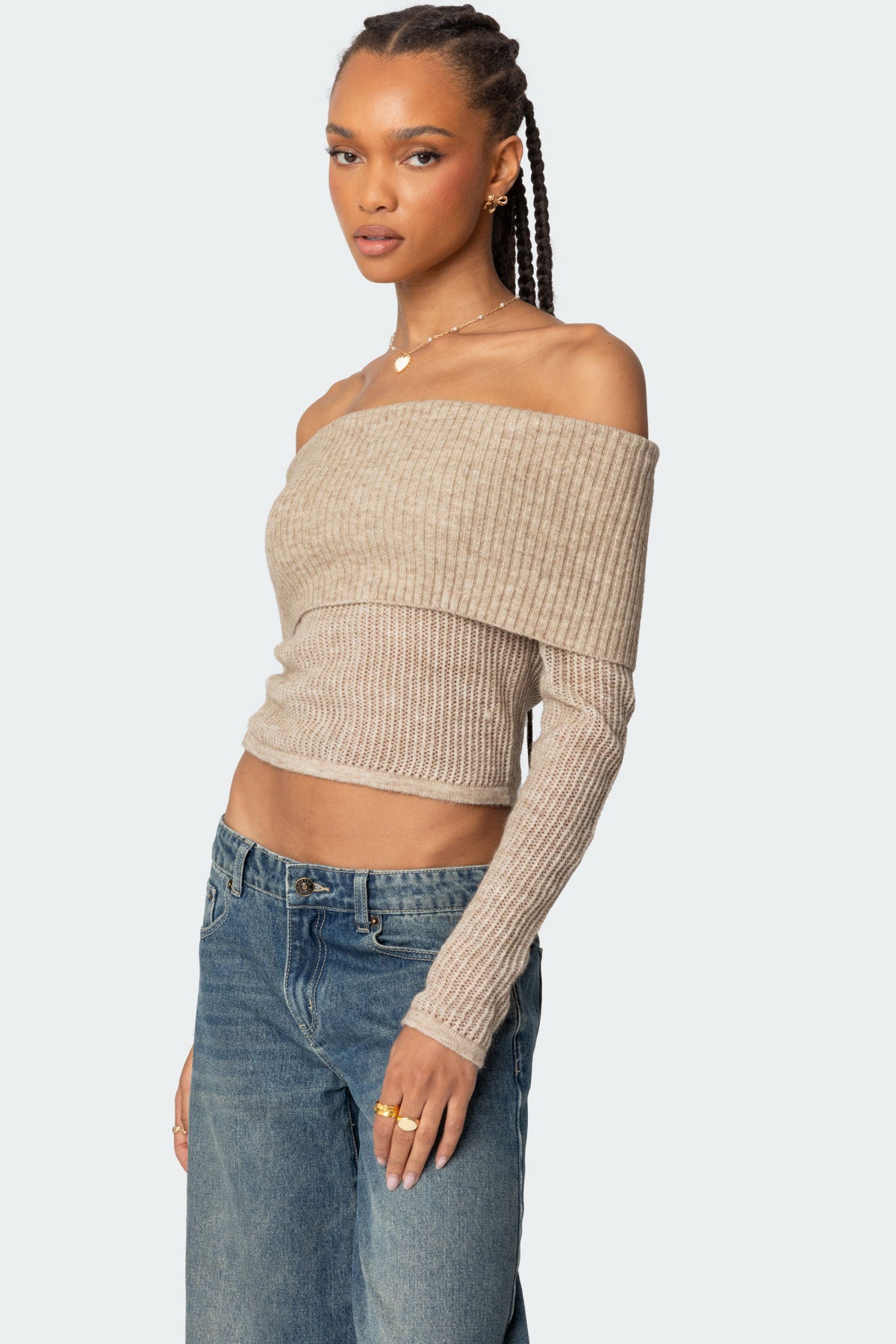 Lili Fold Over Knit Top - Image 3