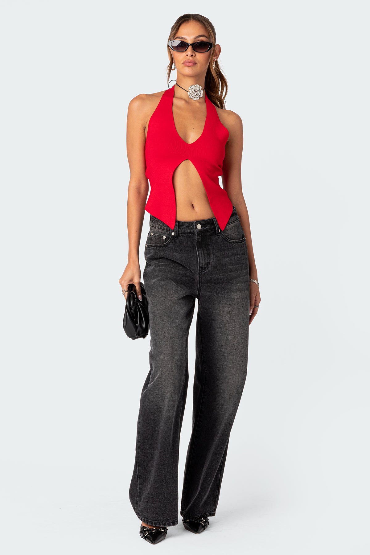 Sculpt Knitted Split Front Top - Image 2