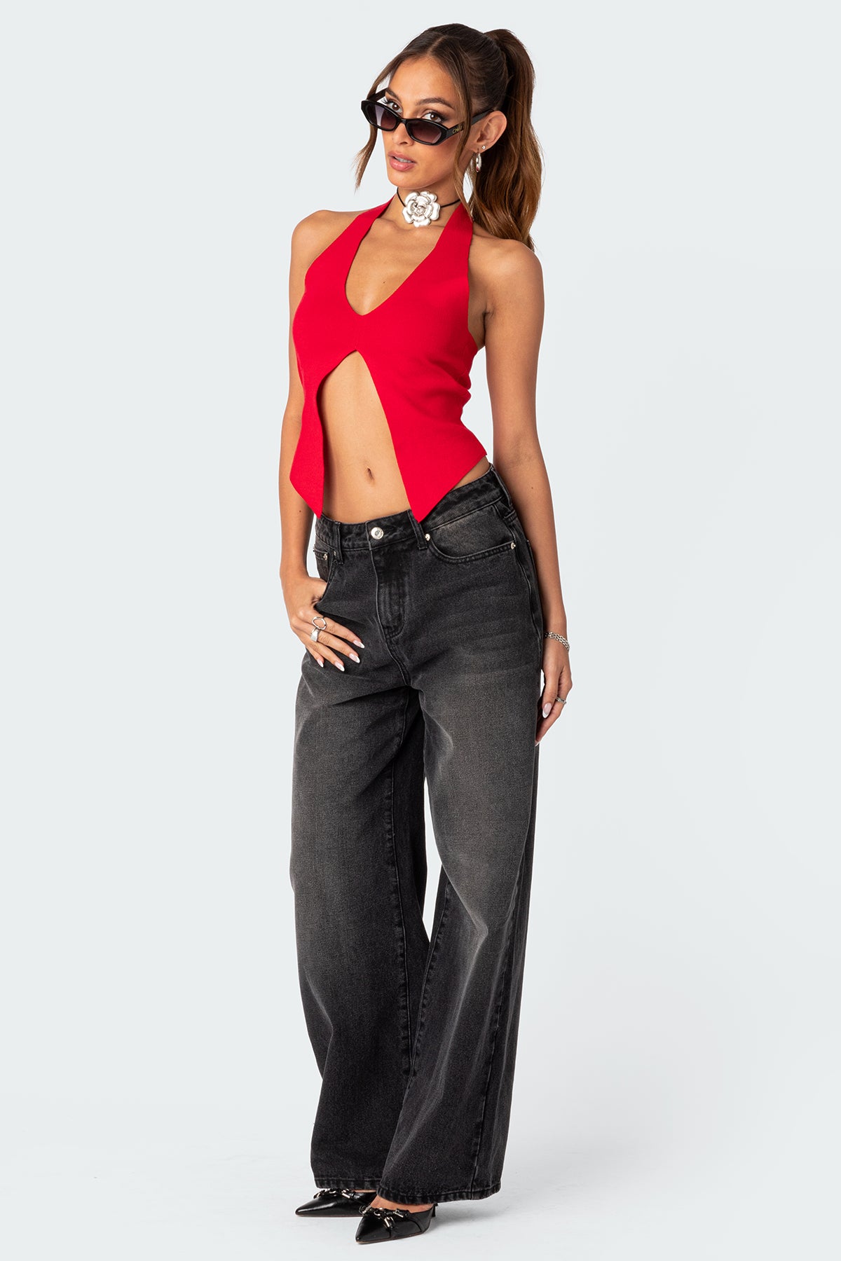 Sculpt Knitted Split Front Top - Image 5