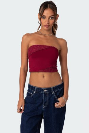 Lace Patchwork Tube Top