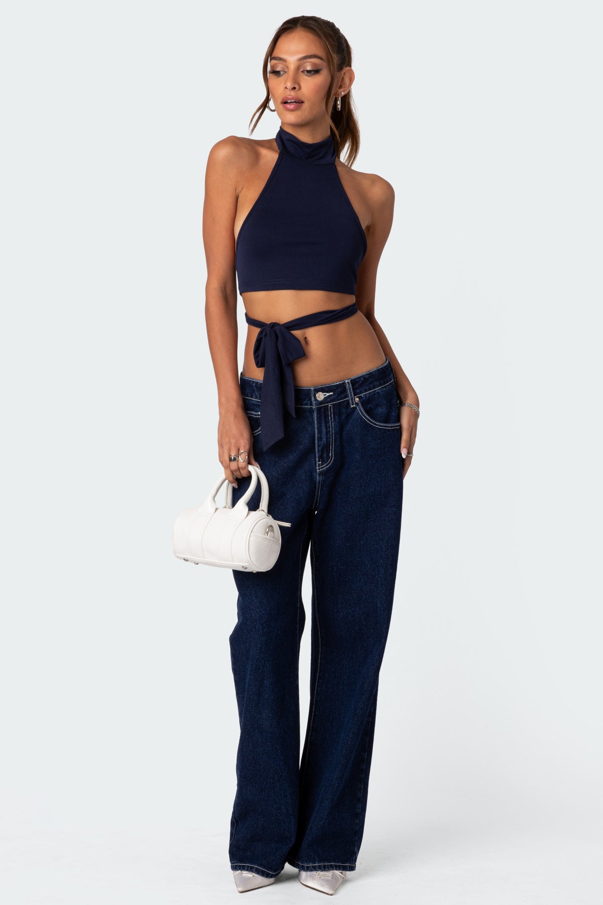 Hamlin Wrap Tie Crop Top - Image 2