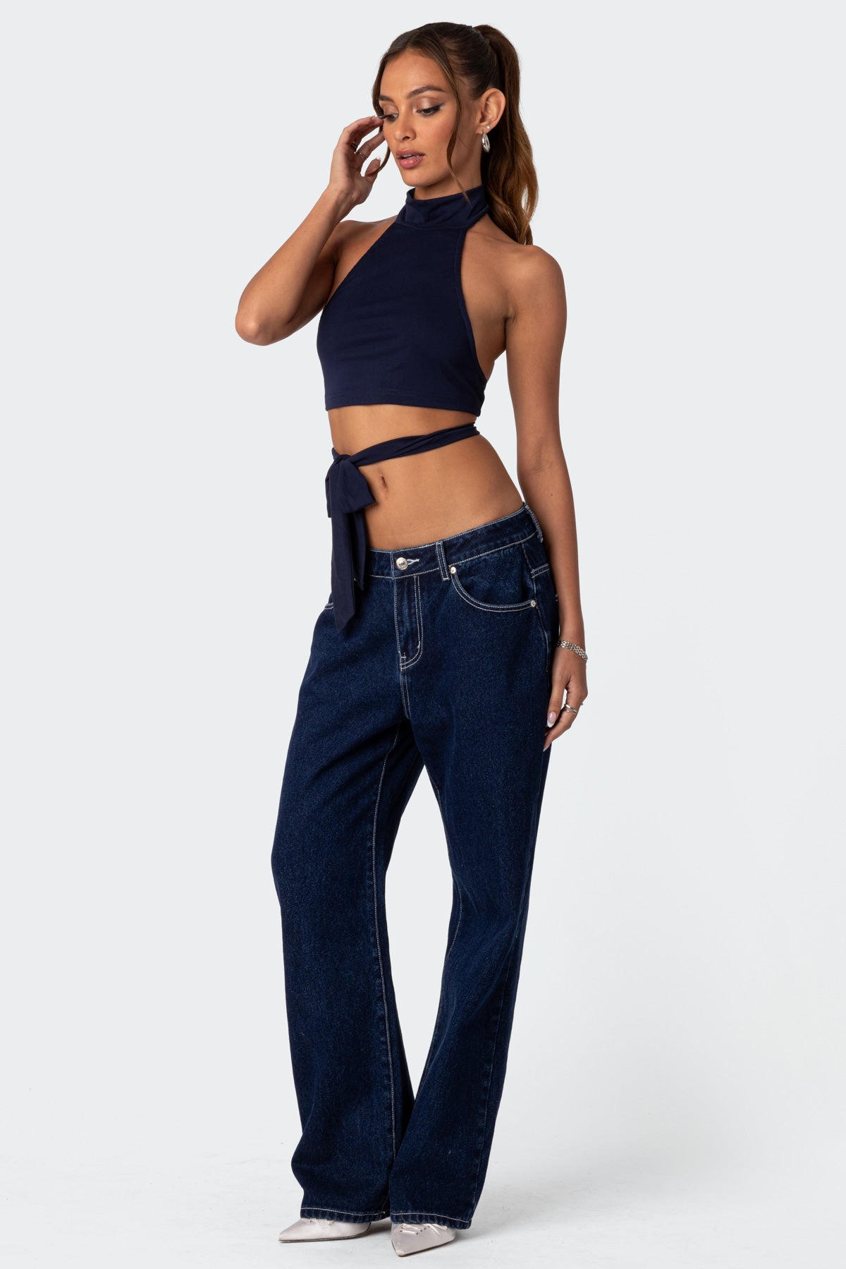 Hamlin Wrap Tie Crop Top - Image 4