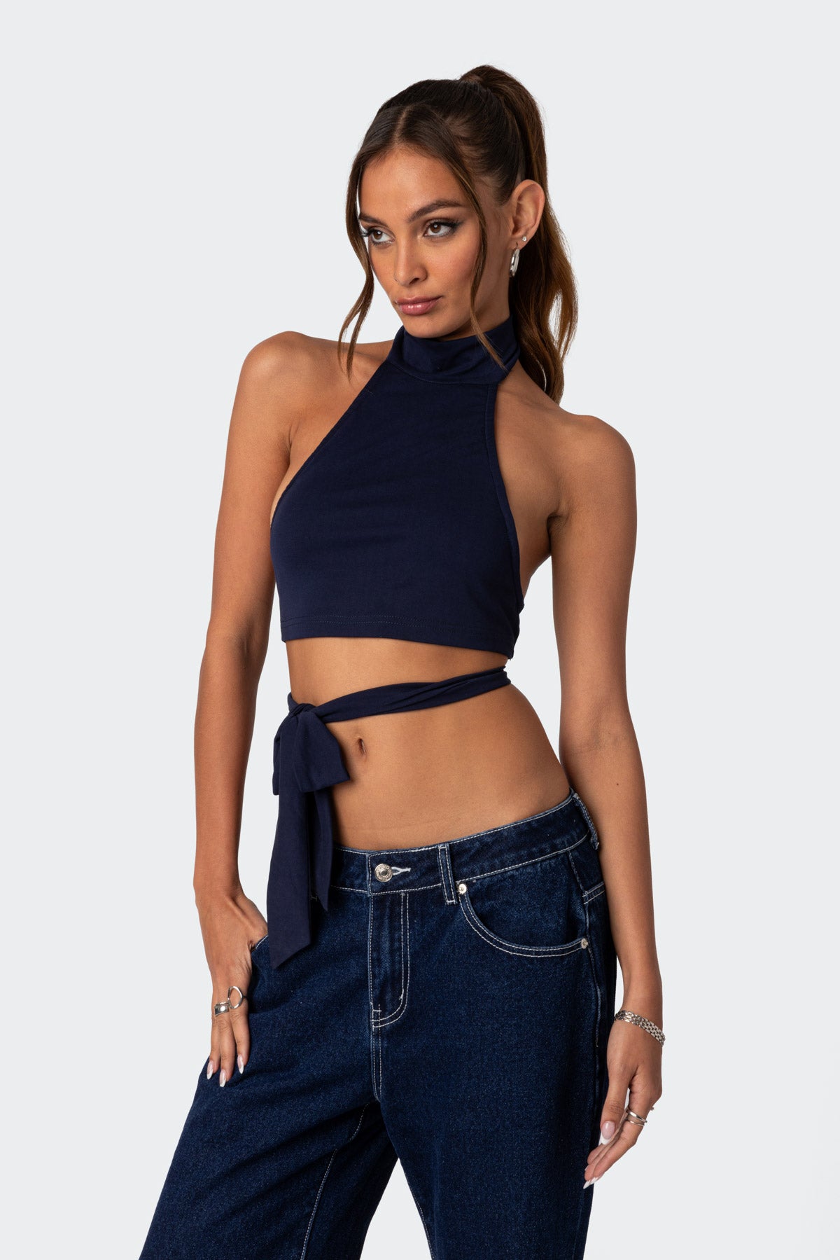 Hamlin Wrap Tie Crop Top - Image 3