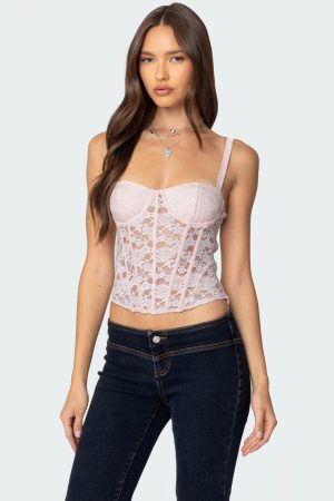 Drew Sheer Lace Cupped Corset